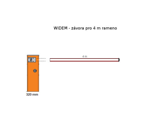 WIDEM - automatická závora pro rameno 4 m